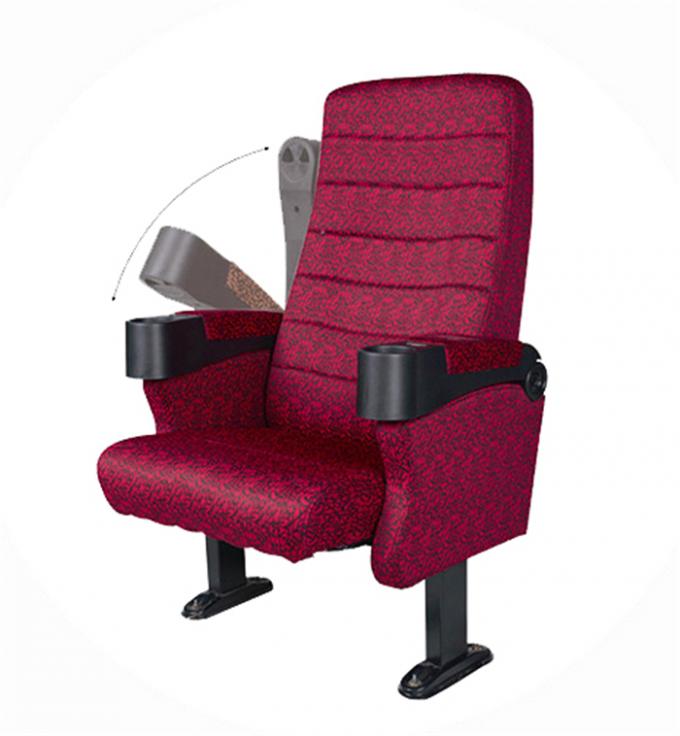 Row Light Movie Theater Seats Leather Covering Retractable Reliable Durable