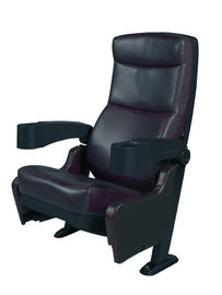 Black Color Home Theater Chairs Fixed Armrest 540mm Width 445mm Depth