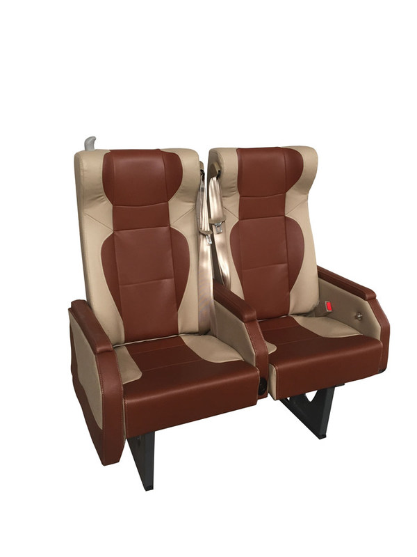 610mm Width Luxury Bus Seats Brown White Color With OEM ODM Service