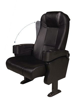 Quiet Design Commercial Theater Seating Black Color ≥1100 Minimum Row Distance