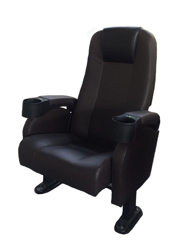 Quiet Design Commercial Theater Seating Black Color ≥1100 Minimum Row Distance