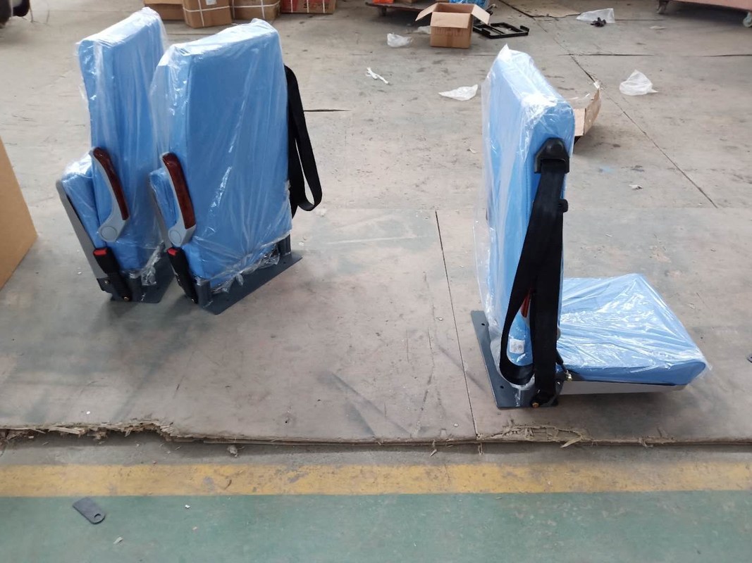 Easy Reclining Folding Bus Seat Long Lever At Wall Mounted Side Steel Pedestals G