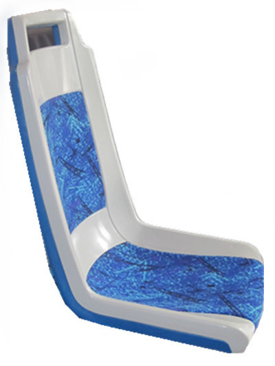 Ergonomic Plastic Bus Seats Blue Color Blow Molded 425mm Width Slim Shape