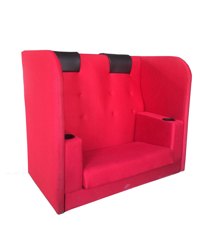 Non Recliner Theatre Couple Seat Red Color Headrest Reliable Sturdy