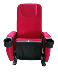 Professional Theater Room Furniture , Curved Theater Seating Powder Coating Surface