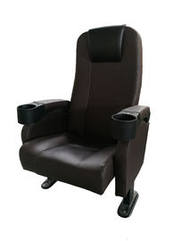 Artificial Leather Media Room Furniture 2+1 Layout For Auditorium Conference
