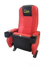 VIP Lounge Commercial Theater Seating Iron Legs Thick Steel Stucture  With Cup Holder