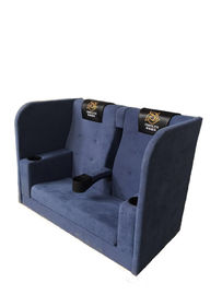 Customizable Theatre Couple Seat  Fixed Back Micro Fabric Molded PU Foam