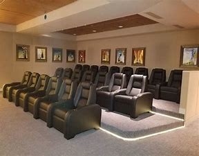 490mm Fixed Home Entertainment Seating Chairs 2+1 Layout